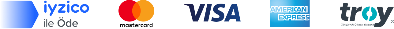 Secure payment methods: iyzico, Mastercard, Visa, American Express and Troy
