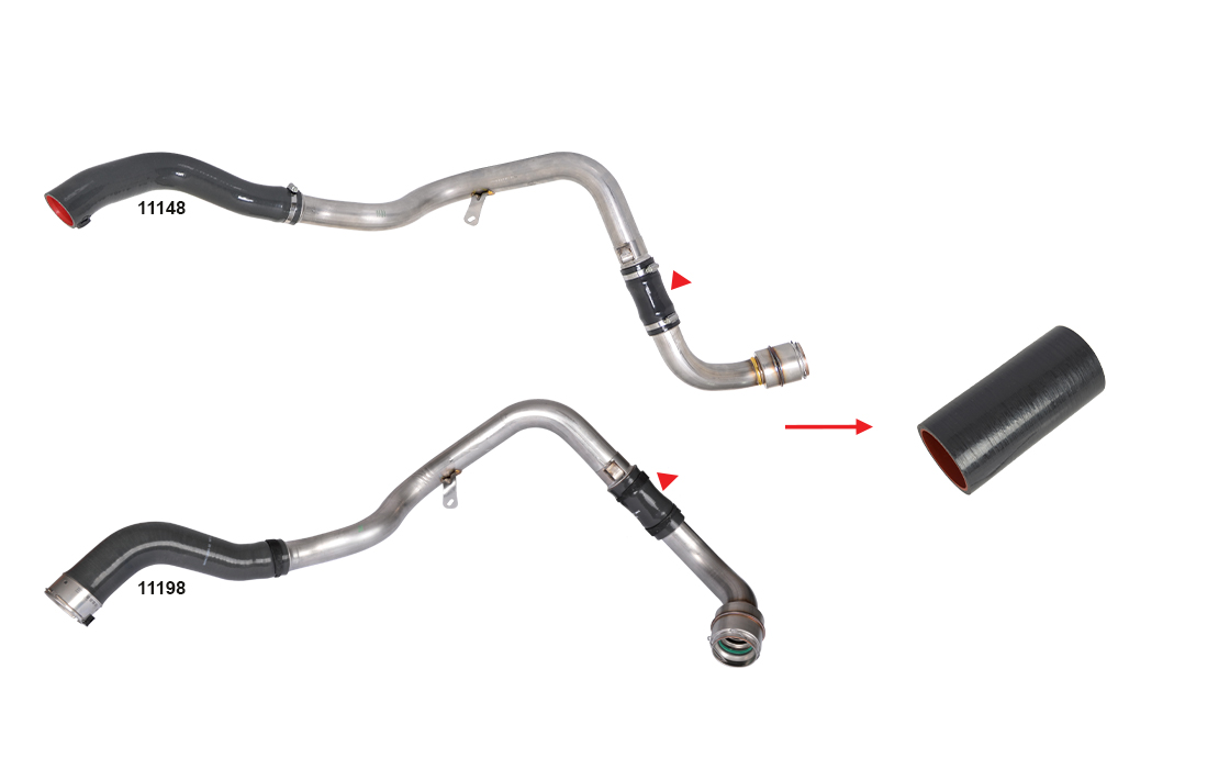 TURBO HOSE EXCLUDING METAL PIPE SMALL HOSE SHOWN WITH ARROW - 144608304R - 144608245R