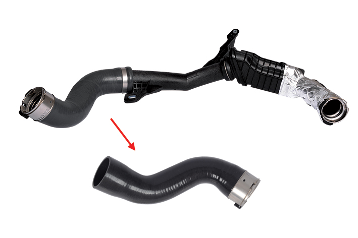 TURBO HOSE EXCLUDING PLASTIC PIPE BIG HOSE SHOWN WITH ARROW - 144609034R - 144608294R - 144604018R