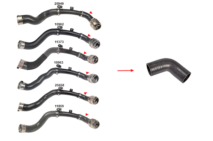 TURBO HOSE EXCLUDING PLASTIC PIPE SMALL HOSE SHOWN WITH ARROW - 144602115R - 144600186R - 144609531R - 144600442R - 144609843R - 144609120R - 144603740R - 144607842R - 144607725R - 144607FY0A - 1446000Q4C - 1446000Q3C - 1446000Q2L