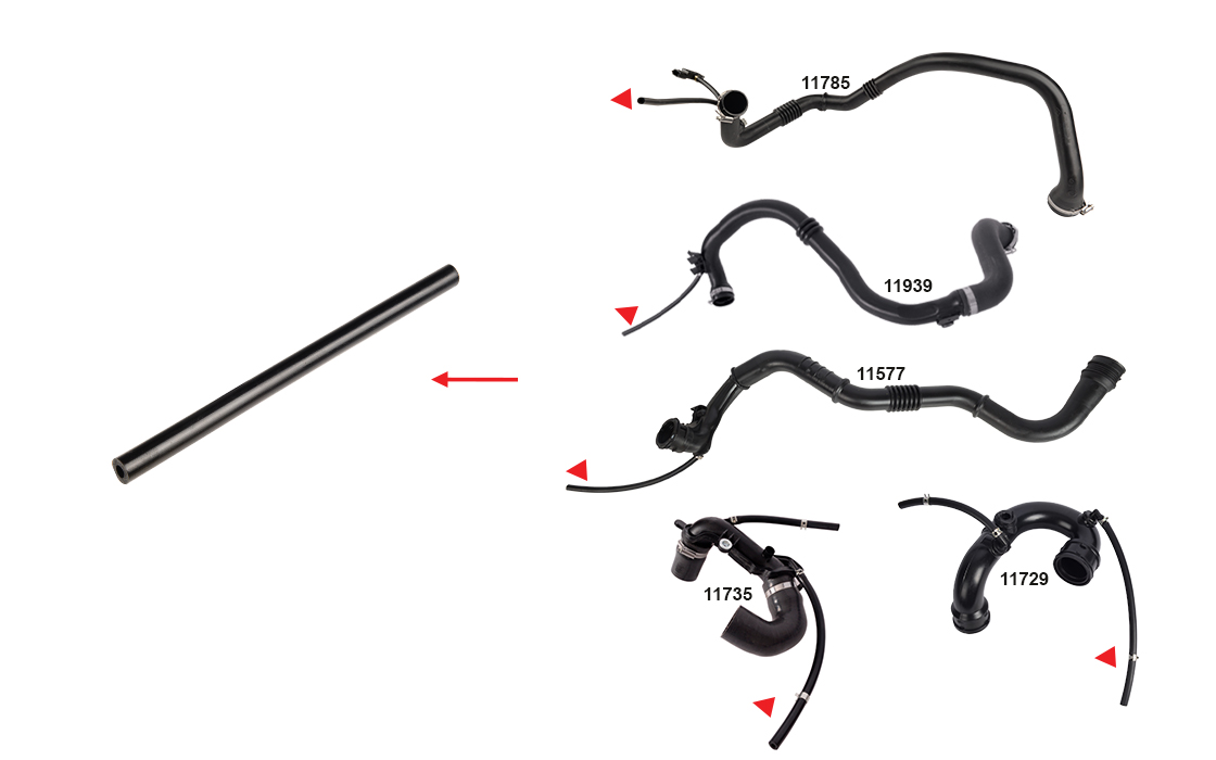 TURBO PIPE HOSE HOSE SHOWN WITH ARROW - 8200166828 - 144608558R - 8200296598 - 8200290500 - 2232000QAB - 8200404193 - 8200136780 - 8200290501 - 8200729164 - 8200770644 - 8200248529 - 8200248814