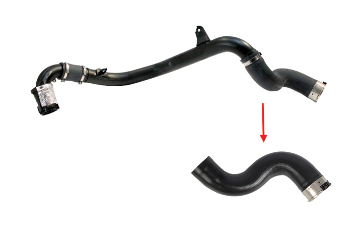 TURBO HOSE EXCLUDING PLASTIC PIPE BIG HOSE SHOWN WITH ARROW - 8200962920