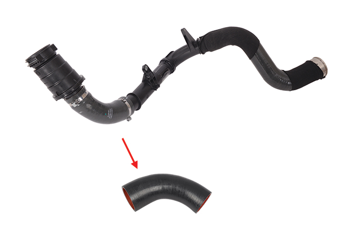 TURBO HOSE EXCLUDING PLASTIC PIPE SMALL HOSE SHOWN WITH ARROW - 144605705R