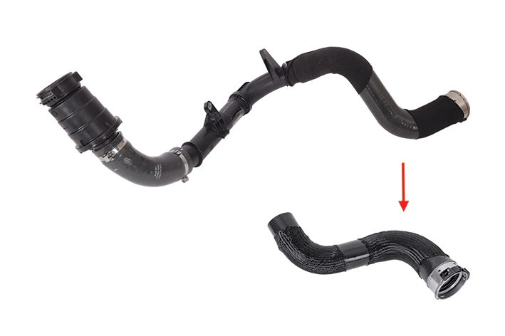 TURBO HOSE EXCLUDING PLASTIC PIPE BIG HOSE SHOWN WITH ARROW - 144605705R