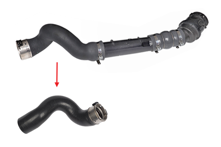 TURBO HOSE EXCLUDING PLASTIC PIPE BIG HOSE SHOWN WITH ARROW - 144608356R - 144606171R - 6070900637 - 4150900437