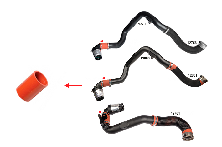 TURBO HOSE EXCLUDING PLASTIC PIPE SMALL HOSE SHOWN WITH ARROW - 8200730589 - 8200730576 - 144601765R - 144600828R - 4420341 - GM - 93167986 - 4423370 - GM - 95518554 - 4421018 - GM - 93168789 - 4423766 - GM - 95519172 - 1446300Q1J