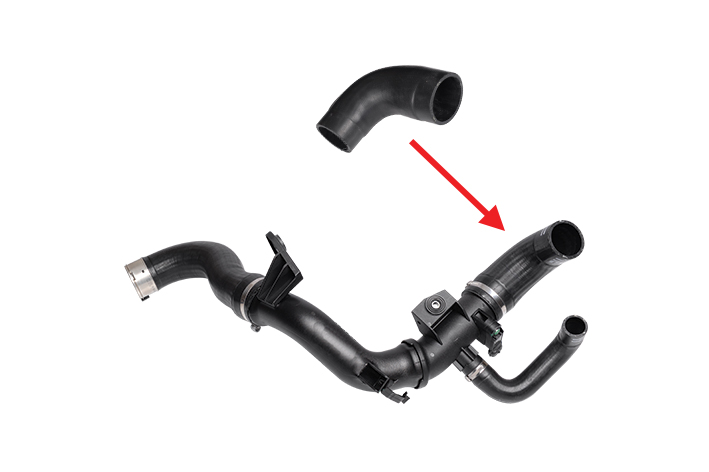 TURBO HOSE EXCLUDING PLASTIC PIPE SMALL HOSE SHOWN WITH ARROW - 52018234