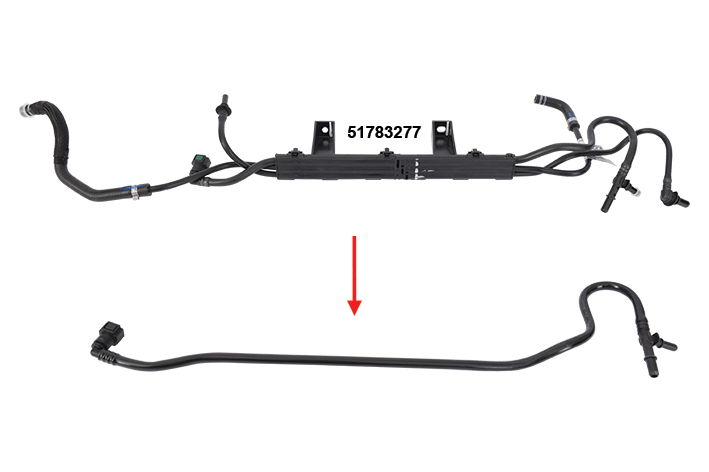 FUEL PIPE EXCLUDING BRACKET - 51783277 - 51755592