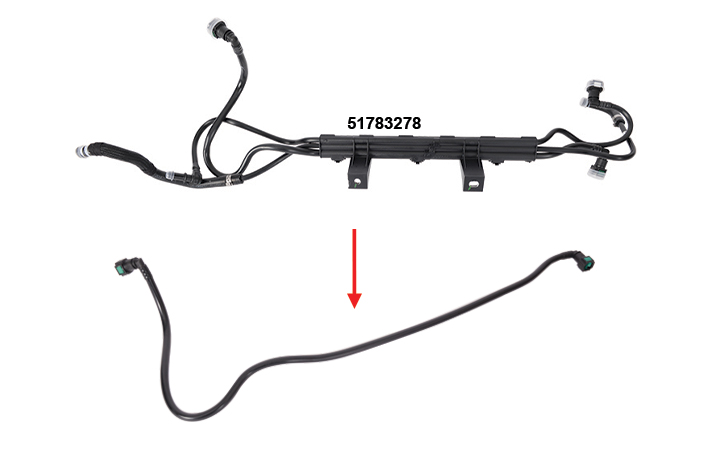 FUEL PIPE EXCLUDING BRACKET - 51783278 - 51764487