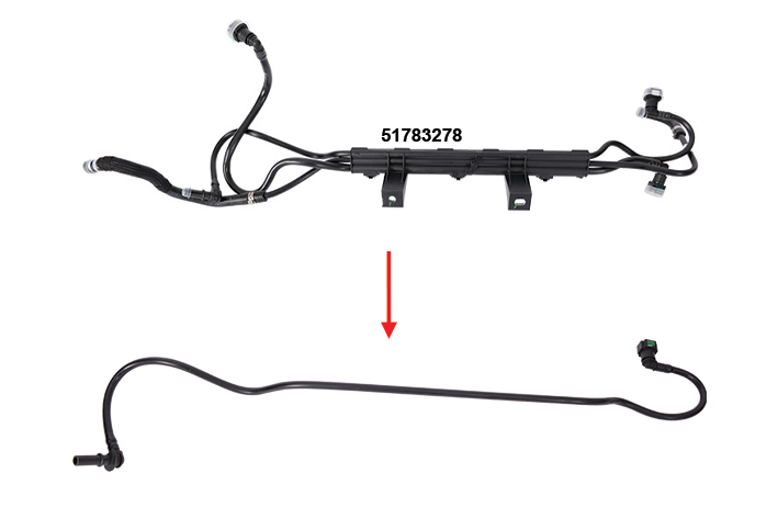 FUEL PIPE EXCLUDING BRACKET - 51783278 - 51764487