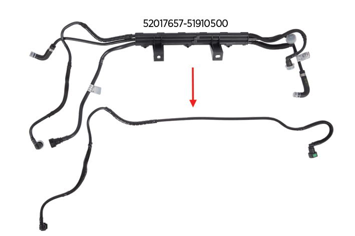 FUEL PIPE EXCLUDING BRACKET - 52017657 - 51910500