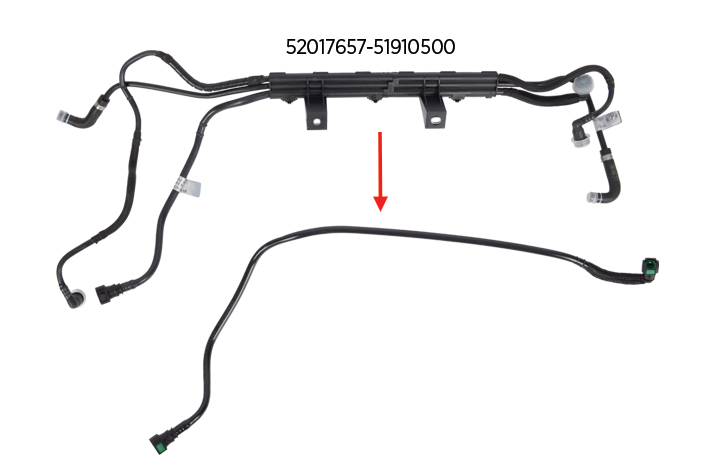 FUEL PIPE EXCLUDING BRACKET - 52017657 - 51910500