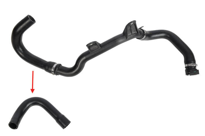 RADIATOR UPPER HOSE EXCLUDING PLASTIC PIPE HOSE SHOWN WITH ARROW - 1348475080 - 1343.JP