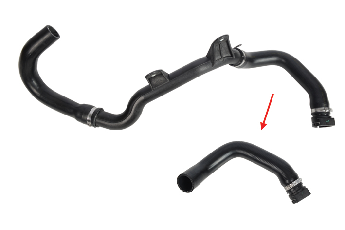 RADIATOR UPPER HOSE EXCLUDING PLASTIC PIPE HOSE SHOWN WITH ARROW - 1348475080 - 1343.JP