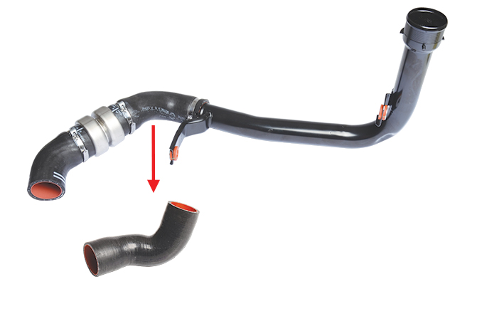 TURBO HOSE EXCLUDING METAL PIPE BIG HOSE SHOWN WITH ARROW - 1366746080 - 1606660380