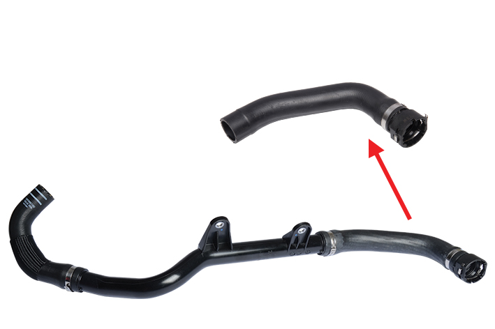 RADIATOR UPPER HOSE EXCLUDING PLASTIC PIPE HOSE SHOWN WITH ARROW - 1366739080 - 1606662280
