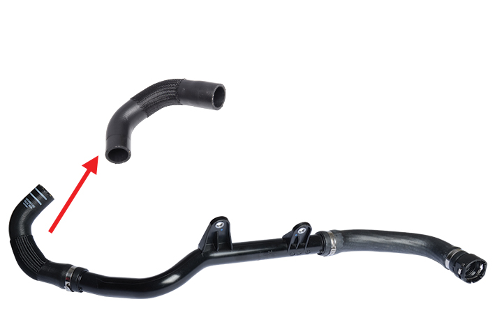 RADIATOR UPPER HOSE EXCLUDING PLASTIC PIPE HOSE SHOWN WITH ARROW - 1366739080 - 1606662280