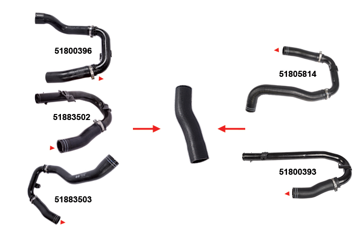 TURBO HOSE EXCLUDING METAL PIPE - 51800396 - 51883502 - 51883503 - 51976435
