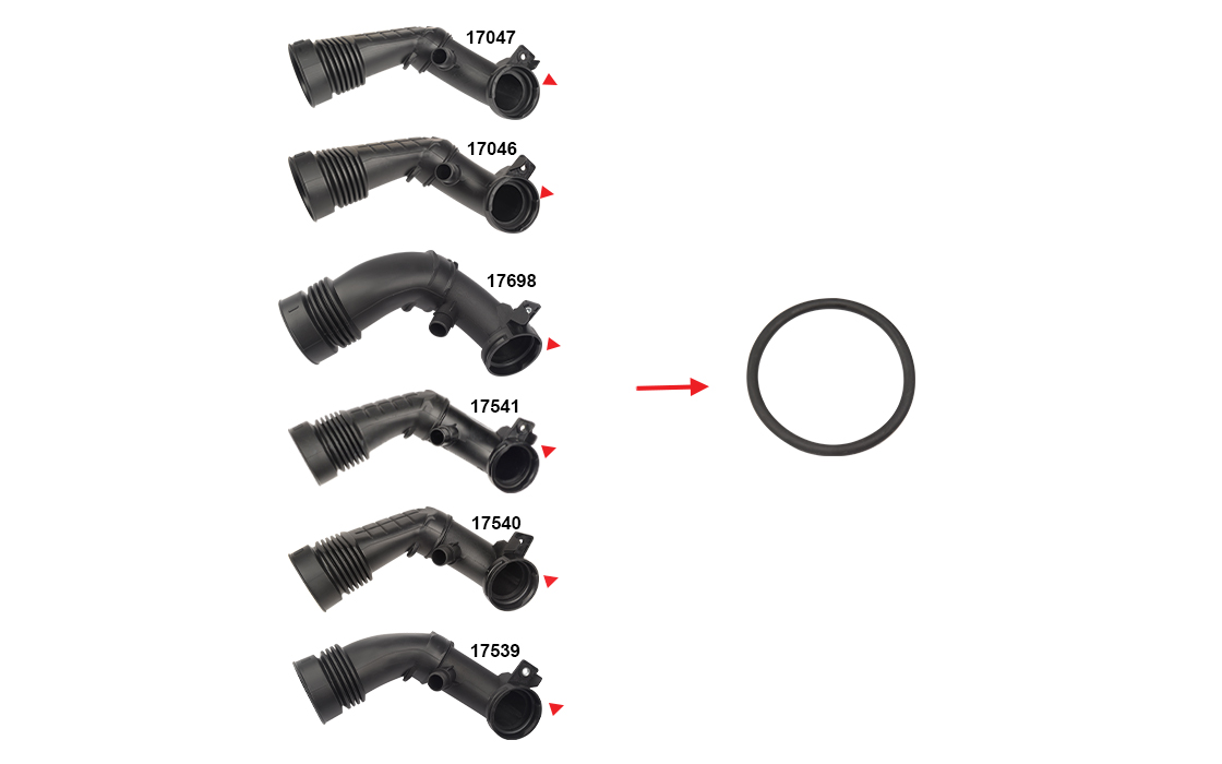 TURBO PIPE GASKET GASKET SHOWN WITH ARROW - 9810921180 - 9801021780 - 9801000980 - 9810921280 - 9683725080 - 9684362180 - 1434.G3 - 1434.F7 - 3636994 - 3637148 - 3641490 - 1505A609 - SU001A3742 - SU001A3741 - SU001A9476