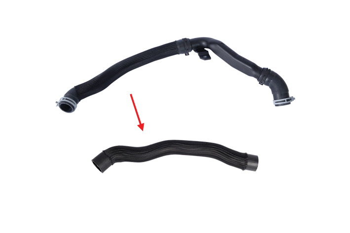 RADIATOR LOWER HOSE EXCLUDING PLASTIC PIPE BIG HOSE SHOWN WITH ARROW - GK218D033BD - 2327651 - GK218D033BB - 2126997 - GK218D033BC - 2127000 - GK218D033BA - 1935532