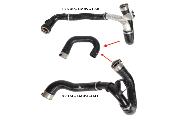 TURBO HOSE EXCLUDING METAL and PLASTIC PIPE - 1302287 - GM - 95371558 - 835134 - GM - 95194143 - GM - 39071730