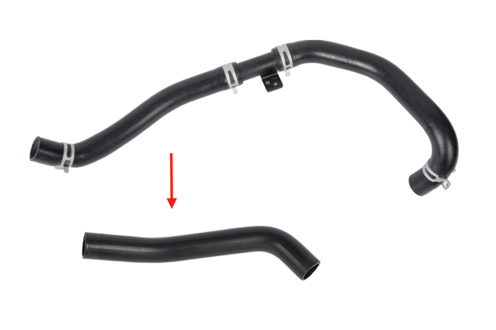RADIATOR OUTLET HOSE EXCLUDING PLASTIC PIPE HOSE SHOWN WITH ARROW - 25412D3500 - 25410D7600
