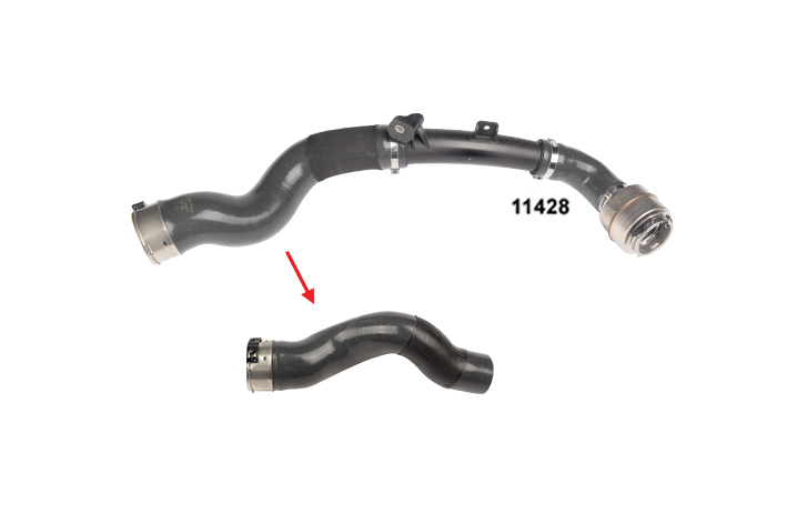 TURBO HOSE EXCLUDING PLASTIC PIPE BIG HOSE SHOWN WITH ARROW - 144607FY0A