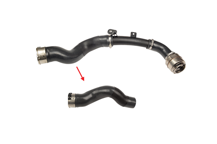 TURBO HOSE EXCLUDING PLASTIC PIPE BIG HOSE SHOWN WITH ARROW - 144607FY0A