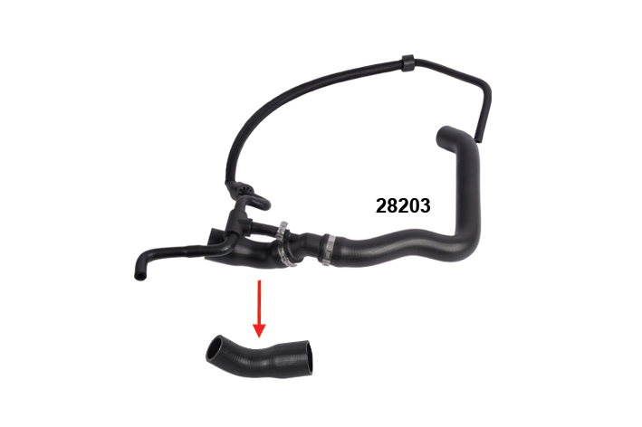 RADIATOR UPPER HOSE HOSE SHOWN WITH ARROW - 2D0122101A - 2D0122101D