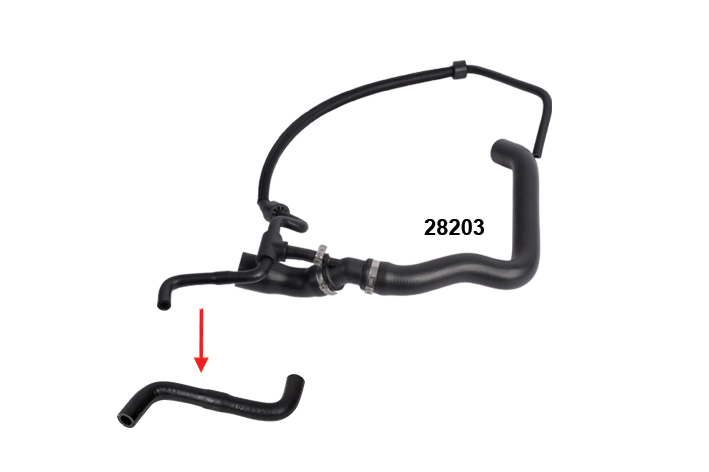 RADIATOR UPPER HOSE HOSE SHOWN WITH ARROW - 2D0122101A - 2D0122101D