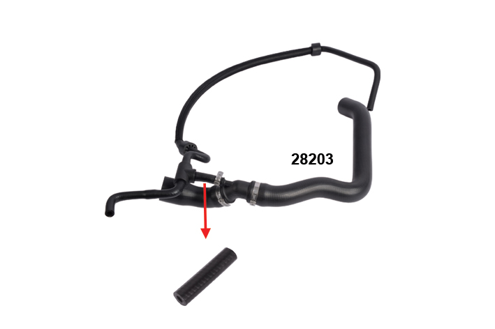 RADIATOR UPPER HOSE HOSE SHOWN WITH ARROW - 2D0122101A - 2D0122101D