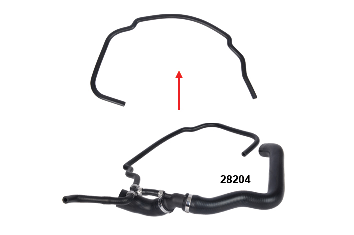 RADIATOR UPPER HOSE BIG HOSE SHOWN WITH ARROW - 2D0122101D