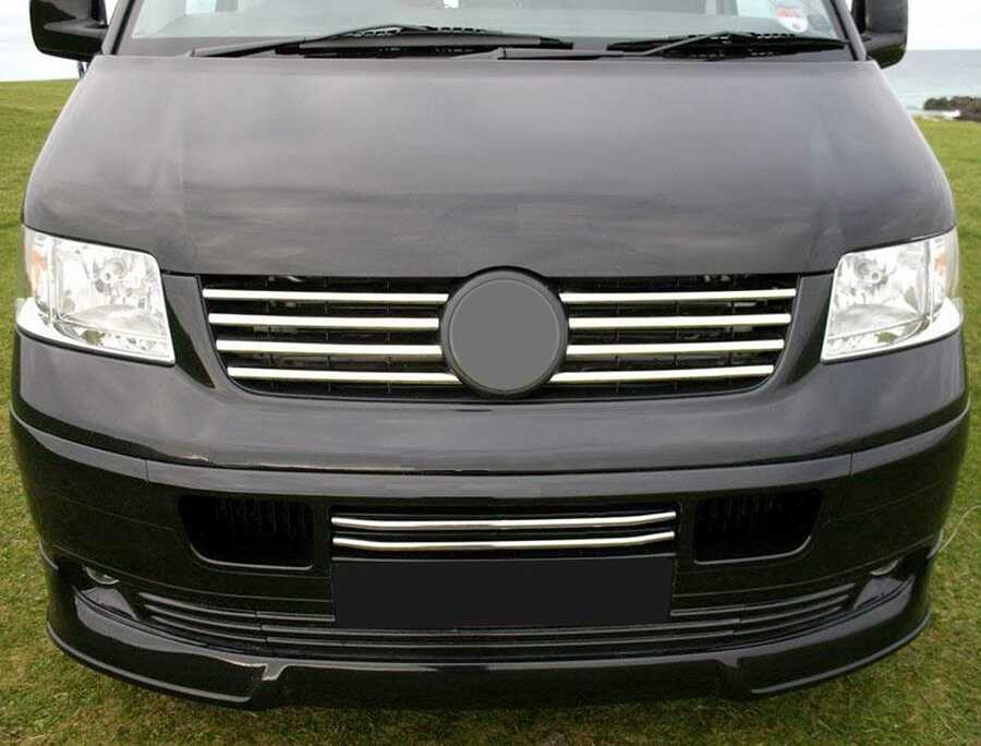 VW T5 Transporter Chrome Front Grill Trim Set 8 pcs 2003-2010 Stainless Steel