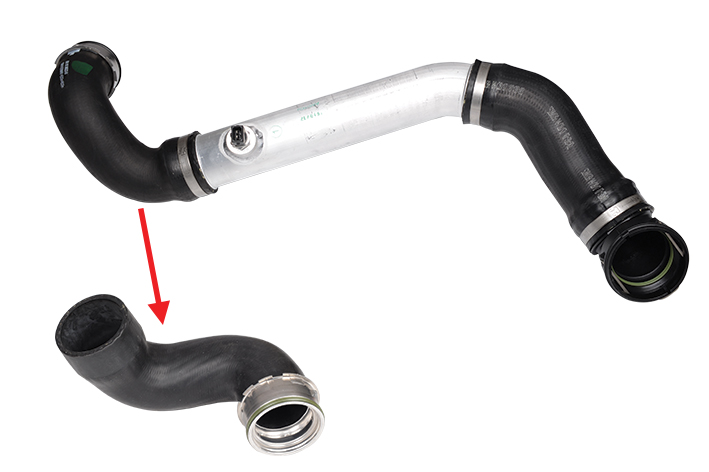 TURBO HOSE EXCLUDING METAL PIPE HOSE SHOWN WITH ARROW - 11613450222 - 11613405535