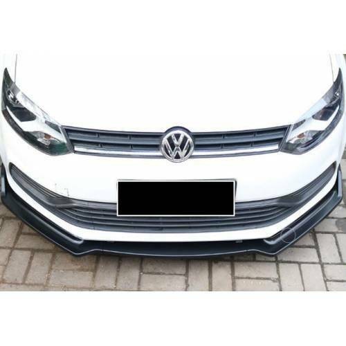 VW POLO MK6 2009-2017 FRONT BUMPER LIP SPOILER 3 PCS ABS PIANO BLACK