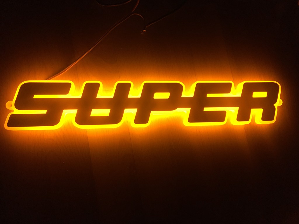 For TRUCK LED Emblem Text (SUPER) 24V / Yellow