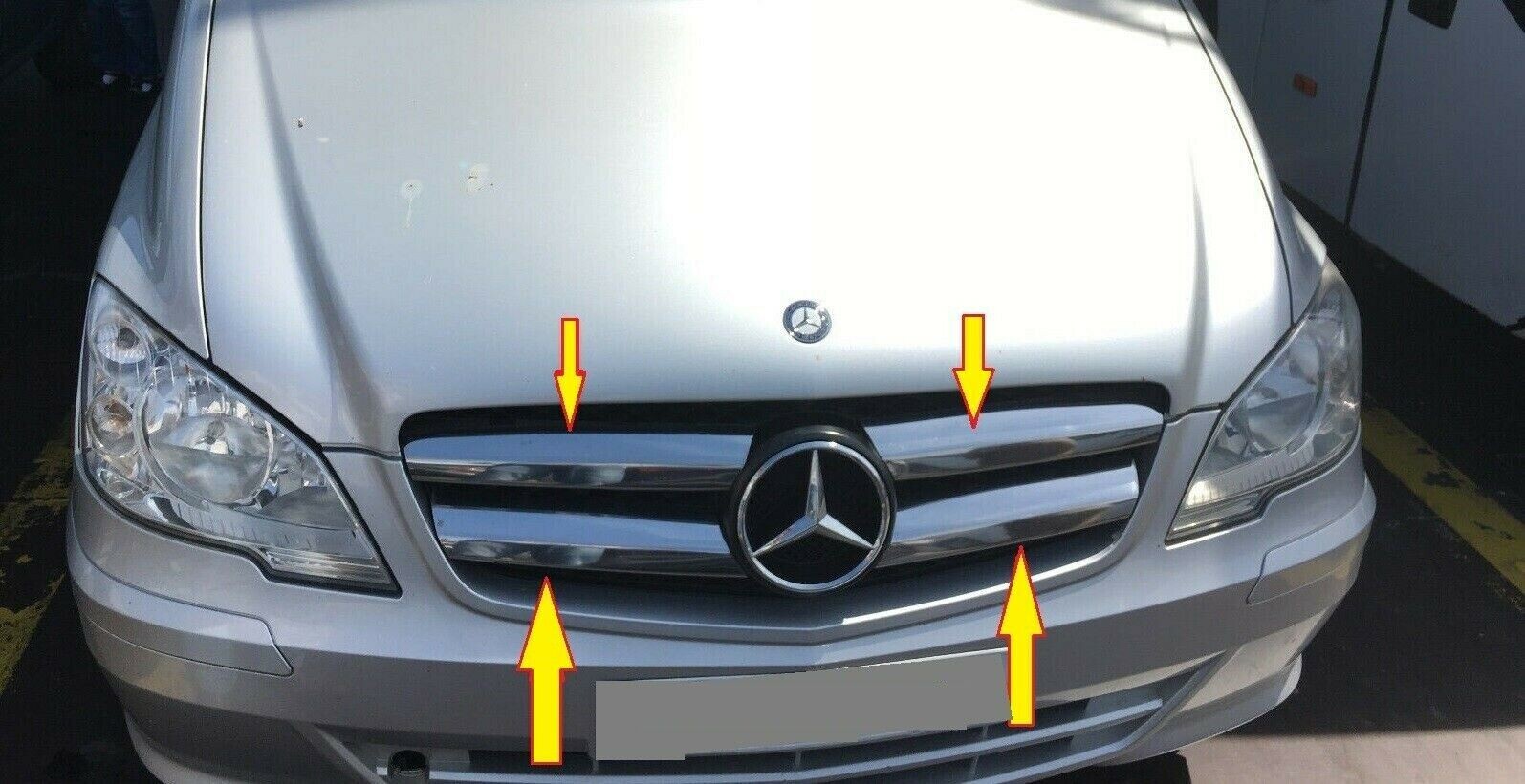 Mercedes Vito W 639 2010-2014 4 Pieces Facelift Chrome Front Grill Trim Set Stainless Steel