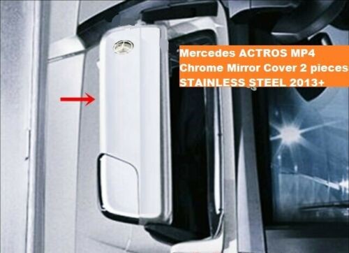 Mercedes Actros MP4 Headlight Protector Super Polished Stainless Steel 2 Pcs 