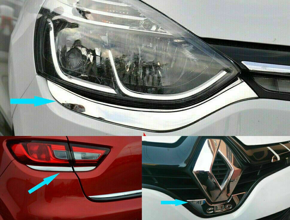 RENAULT Clio IV 4 HB 2012 + Logo Rear & Head Lamp Light Surround 7pcs