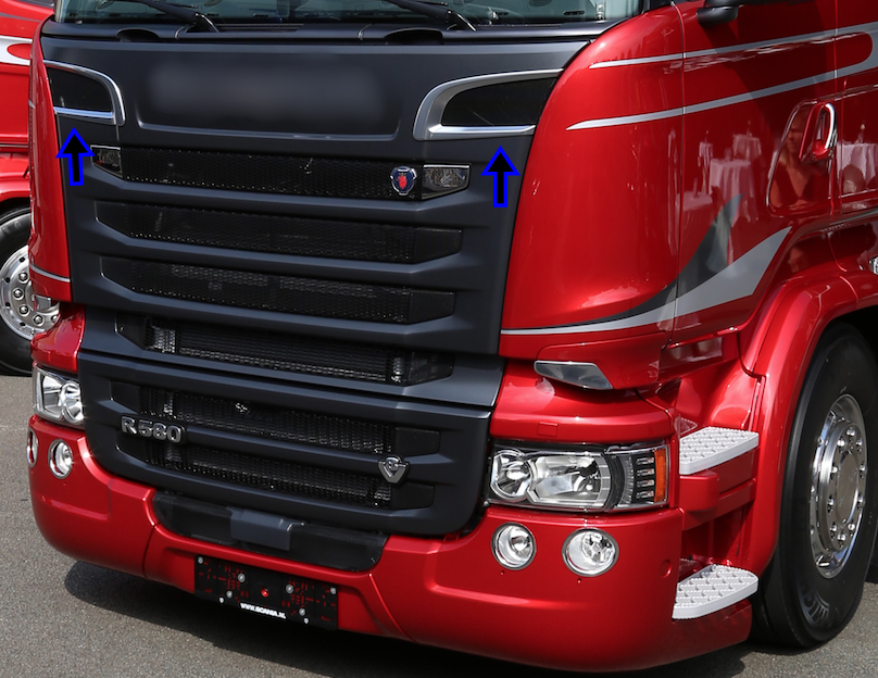 Scania G&R 2009+ Series Chrome Grill Air Flow Trim STAİNLESS STEEL