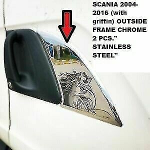 SCANIA 2004-2016 (with griffin) OUTSIDE FRAME CHROME 2 PCS.STAINLESS STEEL