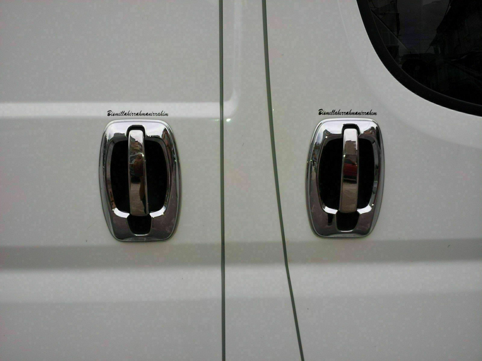 2006up fiat ducato chrome door handle covers + rim stainless steel 4 door,