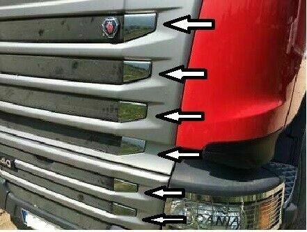 Scania New Streamline Chrome Front Grill Side Parts 12 pieces Stainless Steel