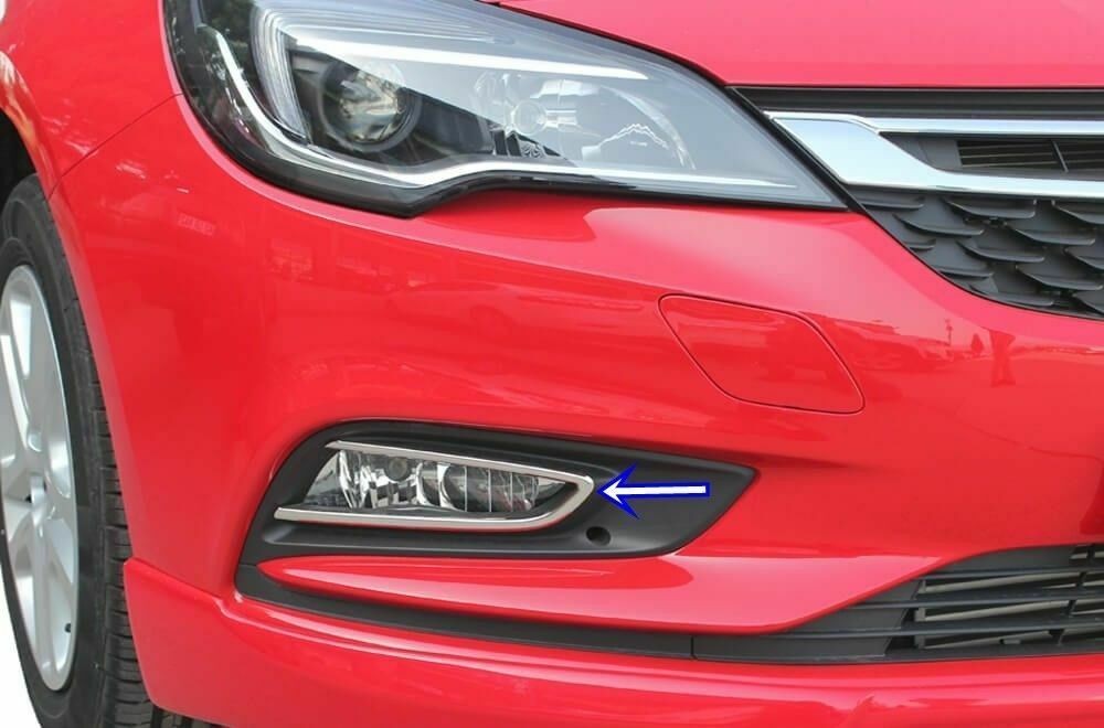Vauxhall Opel Astra K 2015Up Chrome Fog Lamp Rim Cover 2pcs. S.STEEL