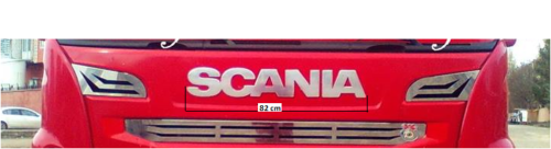 Scania R G series Truck Chrome Name Logo Grill Badge S.Steel 2009-2017 (82 cm)
