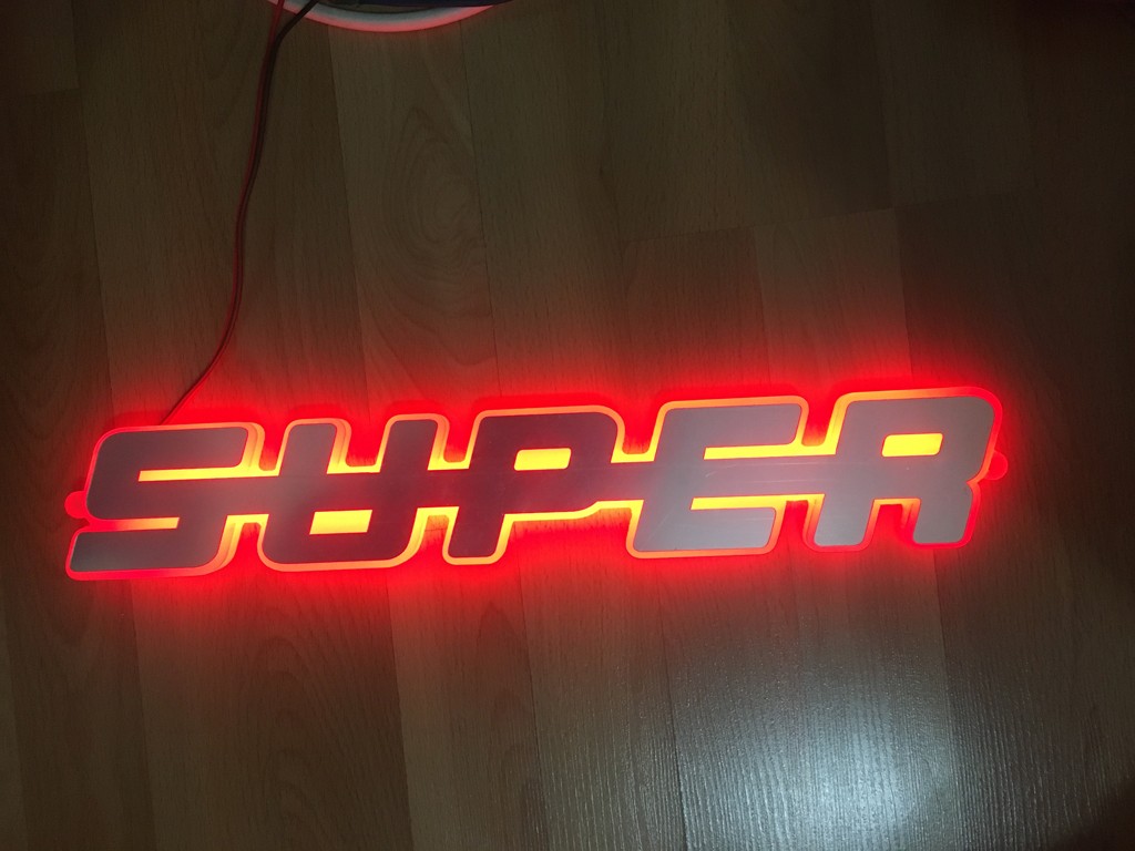 For TRUCK LED Emblem Text (SUPER) 24V / Red