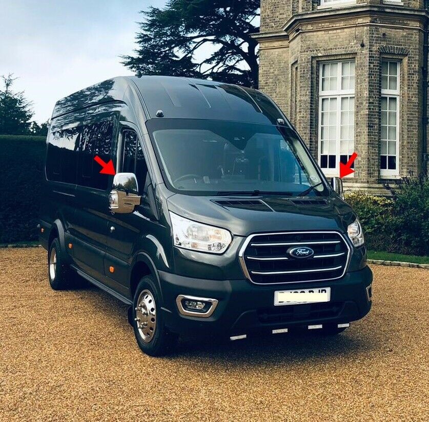 Ford Transit MK8 2014+ Chrome Mirror Cover Stainless Steel