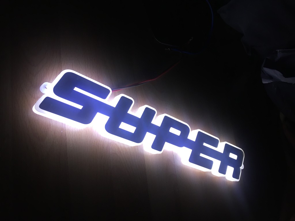 For TRUCK LED Emblem Text (SUPER) 24V / White