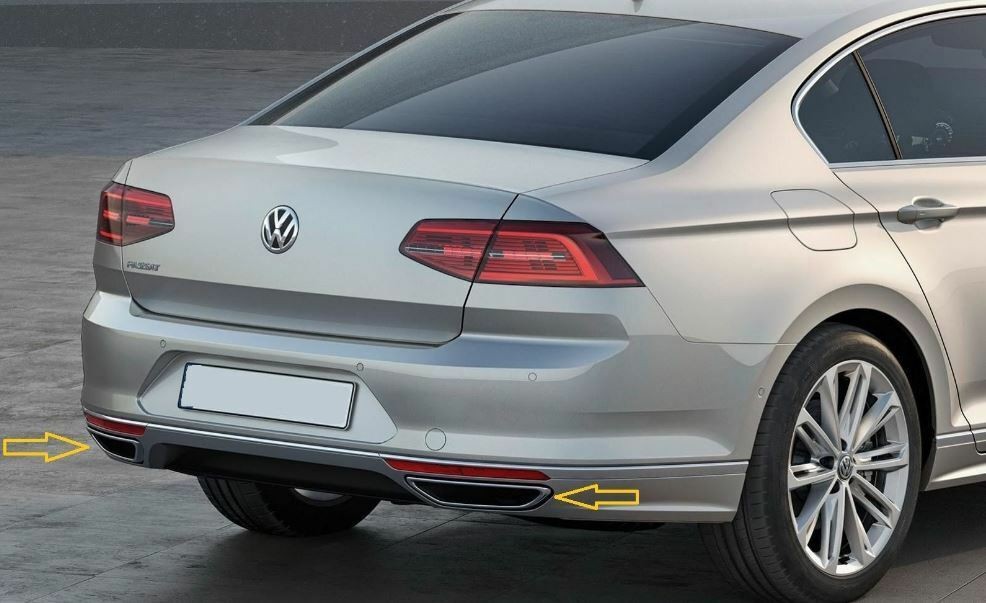 Volkswagen Passat B8 Fits 2014-2017 Chrome Exhaust Deflector Frame 2pcs Stainless Steel